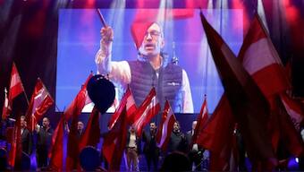 The leader of the Freedom Party of Austria (FPO), Herbert Kickl, attends the party's final election rally in Vienna, Austria, on September 27, 2024 - Reuters