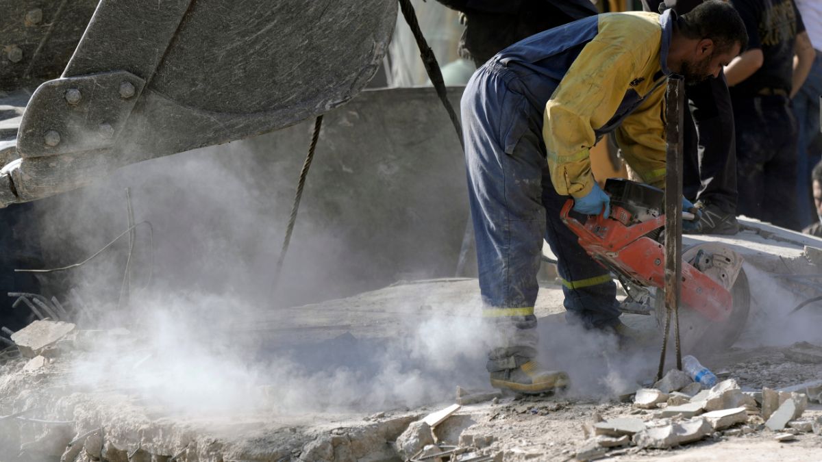 An emergency worker cuts concrete blocks as he searches for survivors at the scene of an Israeli airstrike in the town of Maisara, north of Beirut, Wednesday, Sept. 25, 2024.- AP An emergency worker cuts concrete blocks as he searches for survivors at the scene of an Israeli airstrike in the town of Maisara, north of Beirut, Wednesday, Sept. 25, 2024.- AP