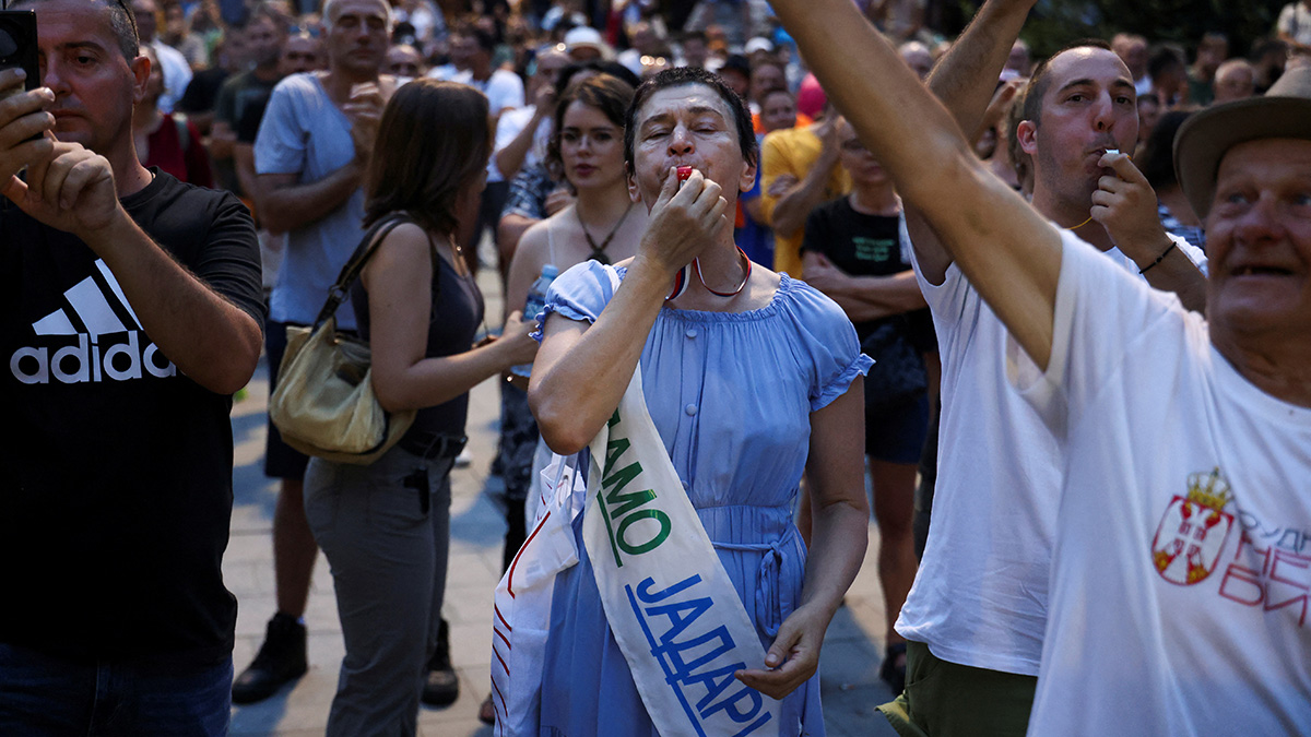 (File) People attend a protest against Rio Tinto's lithium mining project, in Valjevo, Serbia, on August 19, 2024. Reuters (File) People attend a protest against Rio Tinto's lithium mining project, in Valjevo, Serbia, on August 19, 2024. Reuters