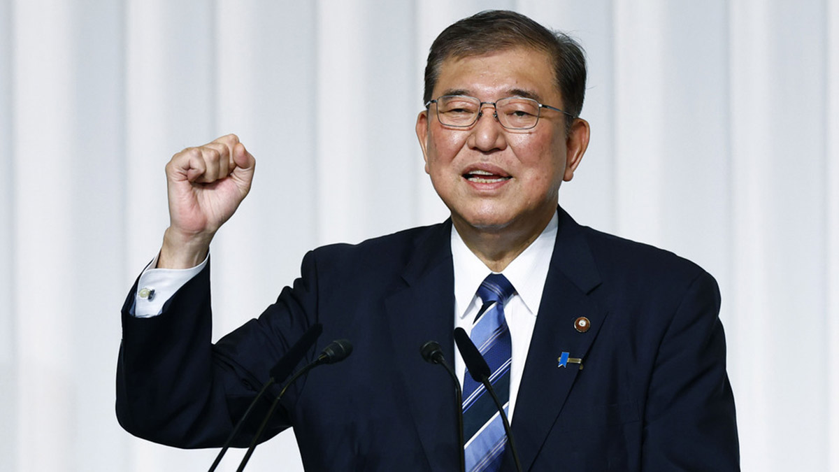 Shigeru Ishiba, the newly elected leader of Japan's ruling party, the Liberal Democratic Party (LDP), gestures during a press conference after the LDP leadership election, in Tokyo, on September 27, 2024. AP Shigeru Ishiba, the newly elected leader of Japan's ruling party, the Liberal Democratic Party (LDP), gestures during a press conference after the LDP leadership election, in Tokyo, on September 27, 2024. AP