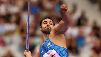 India's Sumit Antil competes in the men's javelin throw F64 final in the Paris Paralympics on Monday, 2 September. Reuters