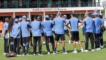 The Indian team trains at MA Chidambaram Stadium in Chennai in the build-up to the first Test against Bangladesh at the same venue starting 19 September. Image credit: X/@BCCI