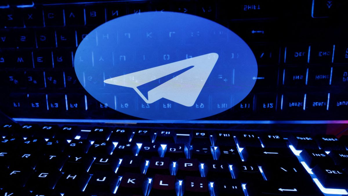 A keyboard is placed in front of a displayed Telegram logo in this illustration taken February 21, 2023. File Image/Reuters A keyboard is placed in front of a displayed Telegram logo in this illustration taken February 21, 2023. File Image/Reuters