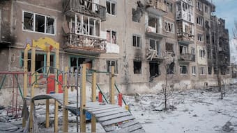 A general view shows a building damaged by a Russian military strike in city of Vuhledar, Ukraine. (Photo: Reuters)