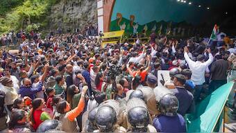 The local police resorted to lathi-charge and water cannons to disperse the protestors. PTI