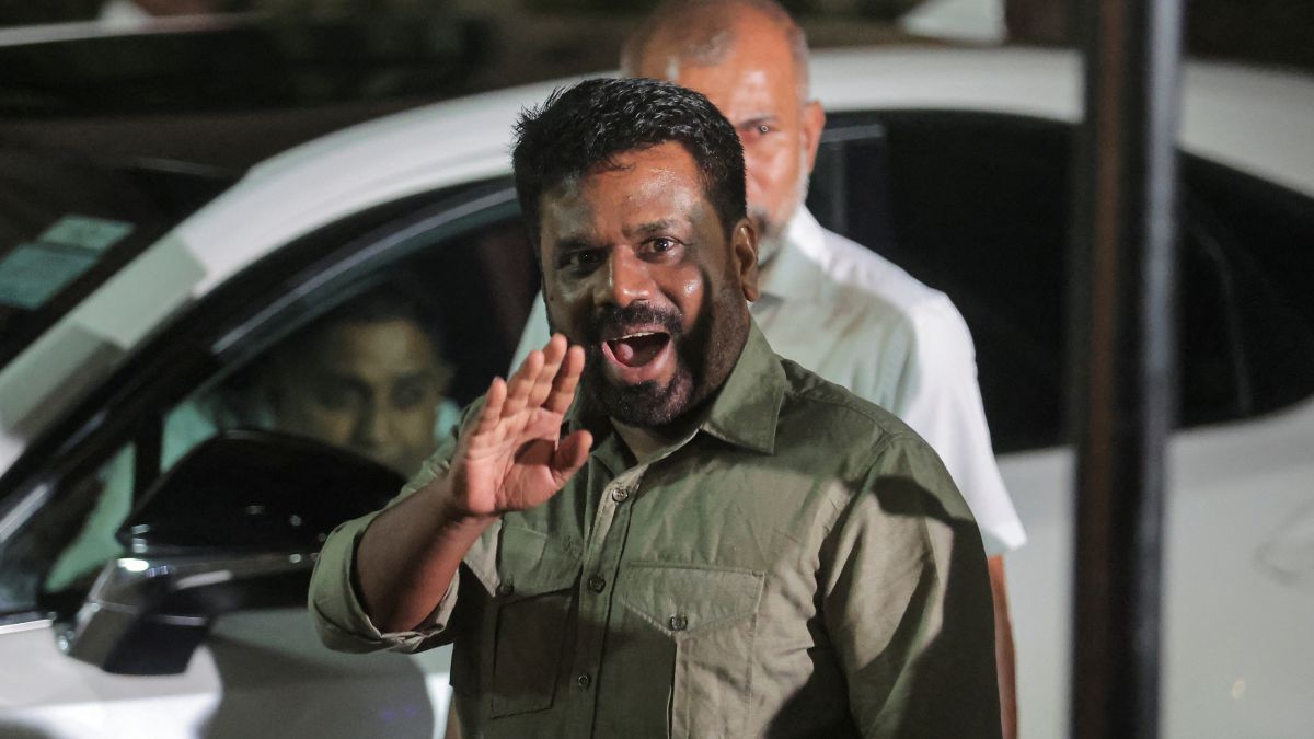Anura Kumara Dissanayake, leader of the National People's Power (NPP) party, gestures after he claimed the victory in the presidential election, in Colombo, Sri Lanka, September 22, 2024. Reuters Anura Kumara Dissanayake, leader of the National People's Power (NPP) party, gestures after he claimed the victory in the presidential election, in Colombo, Sri Lanka, September 22, 2024. Reuters