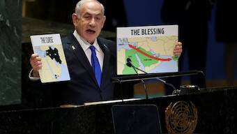 Israel's Prime Minister Benjamin Netanyahu addresses the 79th United Nations General Assembly at U.N. headquarters in New York, U.S., September 27, 2024. REUTERS