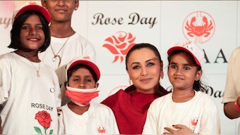Rani Mukerji celebrates World Rose Day with cancer-affected children