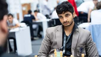 Vidit Gujrathi during the eighth round of the 45th Chess Olympiad in Budapest, Hungary. Image: X/ChessBaseIndia