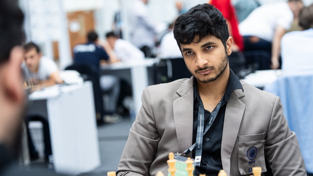 Vidit Gujrathi during the eighth round of the 45th Chess Olympiad in Budapest, Hungary. Image: X/ChessBaseIndia Vidit Gujrathi during the eighth round of the 45th Chess Olympiad in Budapest, Hungary. Image: X/ChessBaseIndia