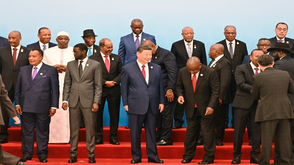 China's President Xi Jinping, centre, and African leaders prepare for a group photo during the Forum on China-Africa Cooperation (FOCAC) summit at the Great Hall of the People in Beijing, on Thursday. AP China's President Xi Jinping, centre, and African leaders prepare for a group photo during the Forum on China-Africa Cooperation (FOCAC) summit at the Great Hall of the People in Beijing, on Thursday. AP