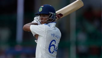 Yashasvi Jaiswal smashed a blistering fifty as India made batting records in the Kanpur Test. Image: AP
