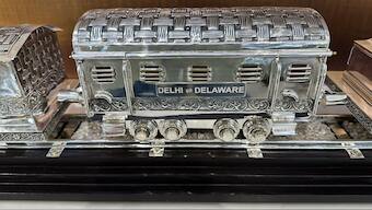 Prime Minister Narendra Modi gifted US President Joe Biden an antique silver hand-engraved train model. News18