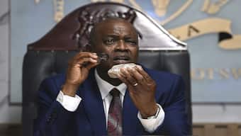 Botswana's President Mokgweetsi Masisi holds the 2,492-carat diamond that was unearthed at one of its mines. File Image: AP