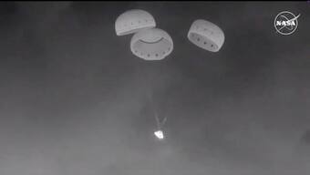 The crewless Boeing Starliner makes a parachute landing in the New Mexico desert after departing the International Space Station. NASA
