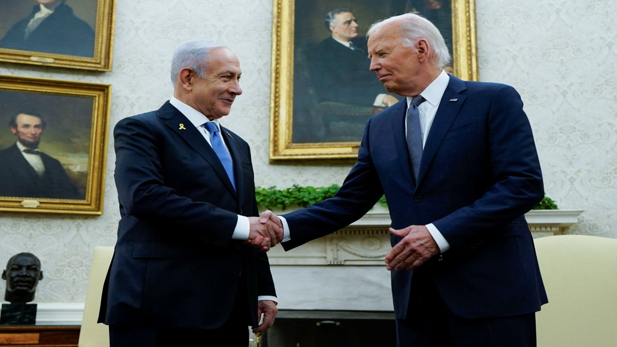 US President Joe Biden meets with Israeli Prime Minister Benjamin Netanyahu in the Oval Office at the White House in Washington, US, July 25, 2024. Reuters US President Joe Biden meets with Israeli Prime Minister Benjamin Netanyahu in the Oval Office at the White House in Washington, US, July 25, 2024. Reuters