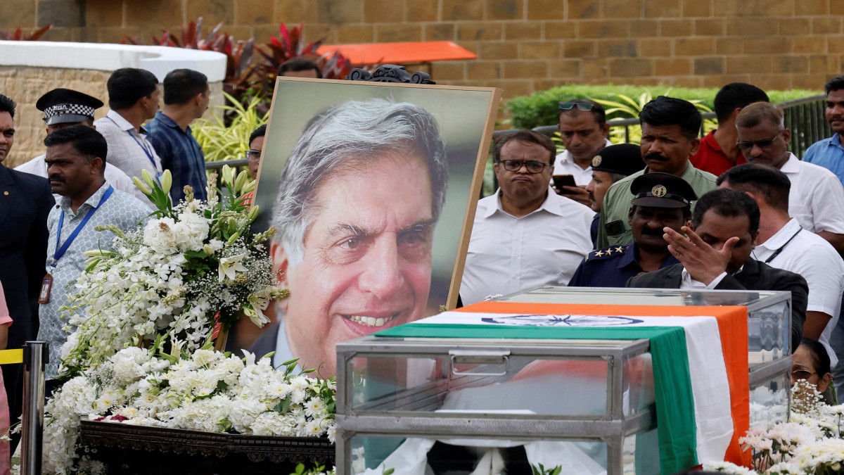 People pay their respects to the former chairman of Tata Group Ratan Tata, in Mumbai, India, October 10, 2024. Reuters People pay their respects to the former chairman of Tata Group Ratan Tata, in Mumbai, India, October 10, 2024. Reuters