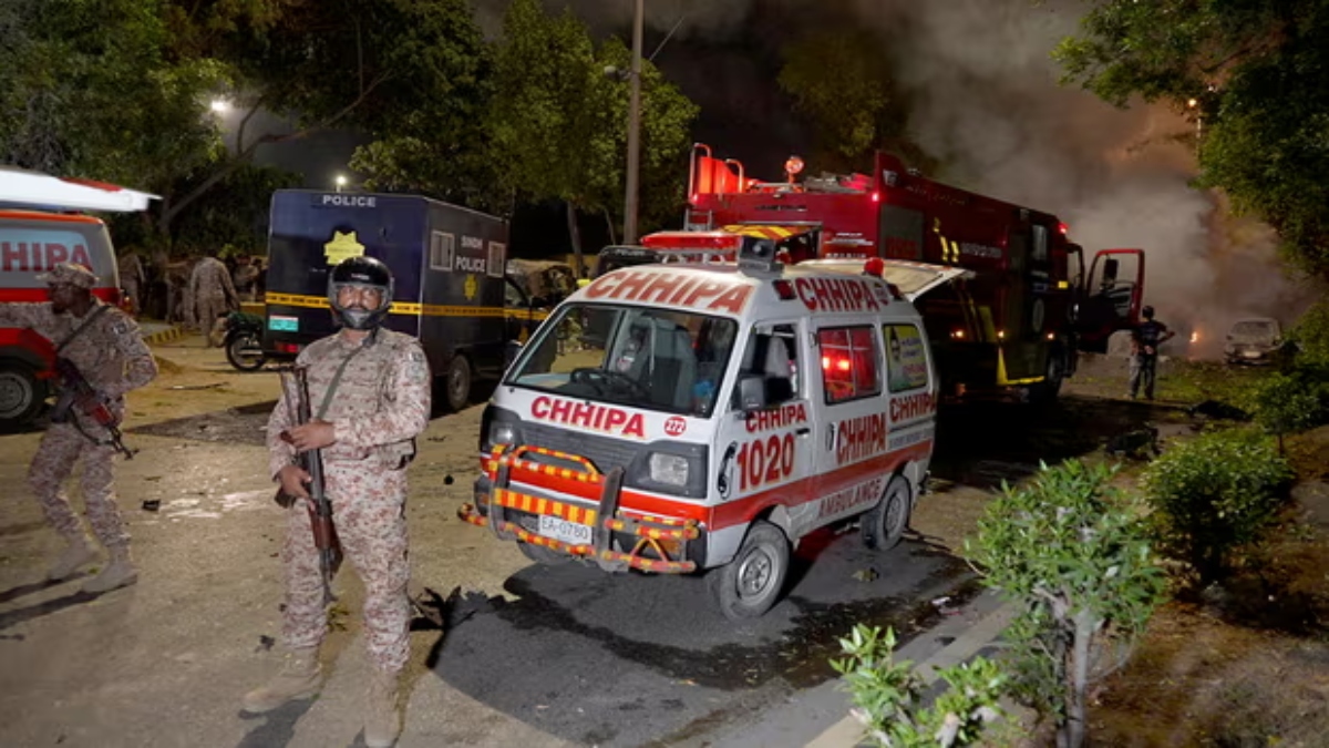 Massive explosion rocks Pakistan's Karachi airport, one Chinese national killed. AP Massive explosion rocks Pakistan's Karachi airport, one Chinese national killed. AP
