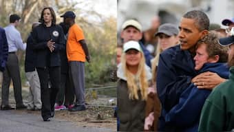 While Hurricane Sandy worked for Obama in 2012, Helene might not help Harris against Trump. AP