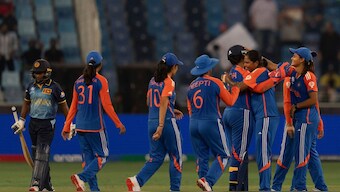 India registered a comprehensive win over Sri Lanka to keep their Women's T20 World Cup semi-final hopes alive. AP 