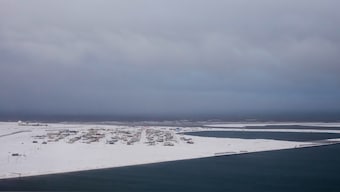 The village of Kaktovik is seen at the edge of Barter Island in the Arctic National Wildlife Refuge, near Kaktovik, Alaska. AP