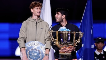 Carlos Alcaraz ended Jannik Sinner's 14-game winning streak with victory at China Open. Image: Reuters