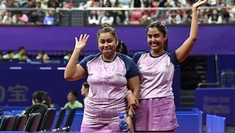 File image of Sutirtha Mukherjee and Ayhika Mukherjee. Image: X /@sportshonours