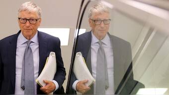 Microsoft founder Bill Gates rides an escalator on Capitol Hill in Washington, US. Source: REUTERS | FILE.