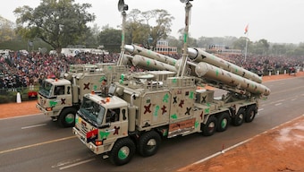 (File) Indian Army's BrahMos weapon systems are displayed during a full dress rehearsal for the Republic Day parade in New Delhi. Reuters
