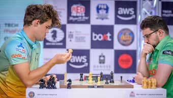 Magnus Carlsen was visibly unhappy after his defeat to Maxime Vachier-Lagrave at Global Chess League. Image: Global Chess League