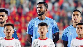 Farukh Choudhary scored a goal for India on his return to the team after three years. Image: AIFF