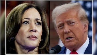 US Vice President Kamala Harris in Milwaukee, Wisconsin, US, August 20, 2024 and former US President Donald Trump in Bedminster, New Jersey, US, August 15, 2024 are seen in a combination of file photographs. File Image/Reuters
