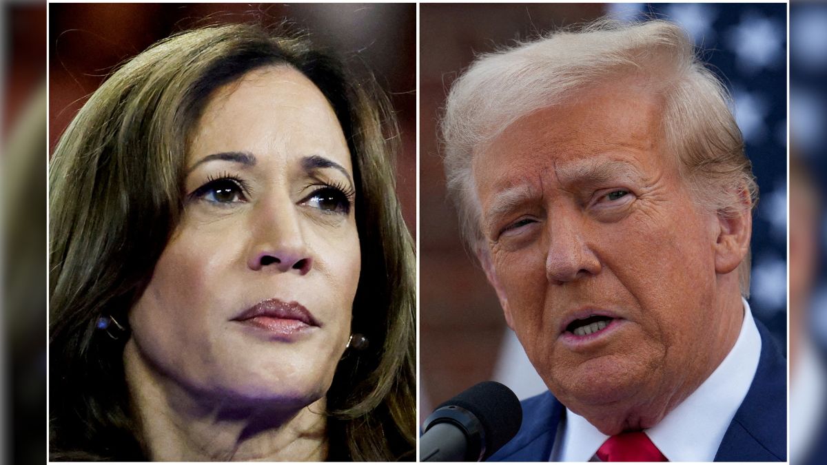 US Vice President Kamala Harris in Milwaukee, Wisconsin, US, August 20, 2024 and former US President Donald Trump in Bedminster, New Jersey, US, August 15, 2024 are seen in a combination of file photographs. File Image/Reuters US Vice President Kamala Harris in Milwaukee, Wisconsin, US, August 20, 2024 and former US President Donald Trump in Bedminster, New Jersey, US, August 15, 2024 are seen in a combination of file photographs. File Image/Reuters