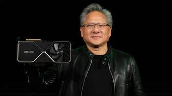NVIDIA CEO Jensen Huang with the RTX 4090, one of the most powerful consumer grade  GPUs that the company makes. Representative image. Credit: NVIDIA