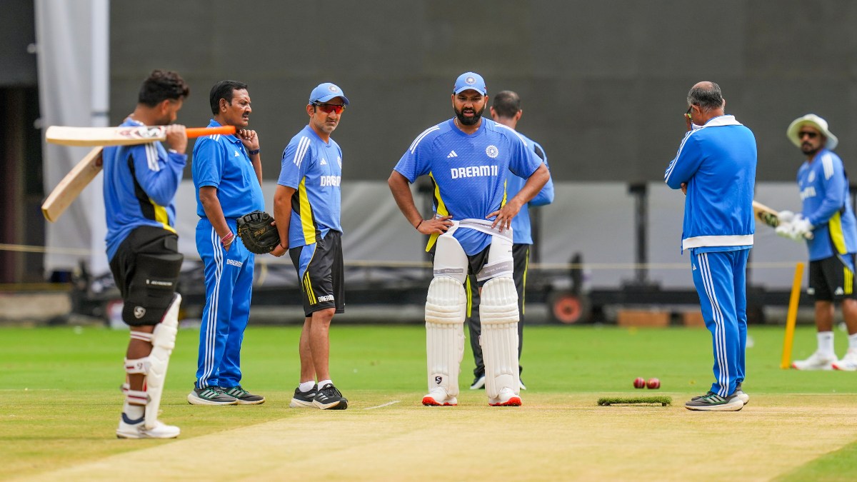 India captain Rohit Sharma and head coach Gautam Gambhir inspect the pitch at the M Chinnaswamy Stadium in Bengaluru ahead of the first Test against New Zealand. PTI India captain Rohit Sharma and head coach Gautam Gambhir inspect the pitch at the M Chinnaswamy Stadium in Bengaluru ahead of the first Test against New Zealand. PTI