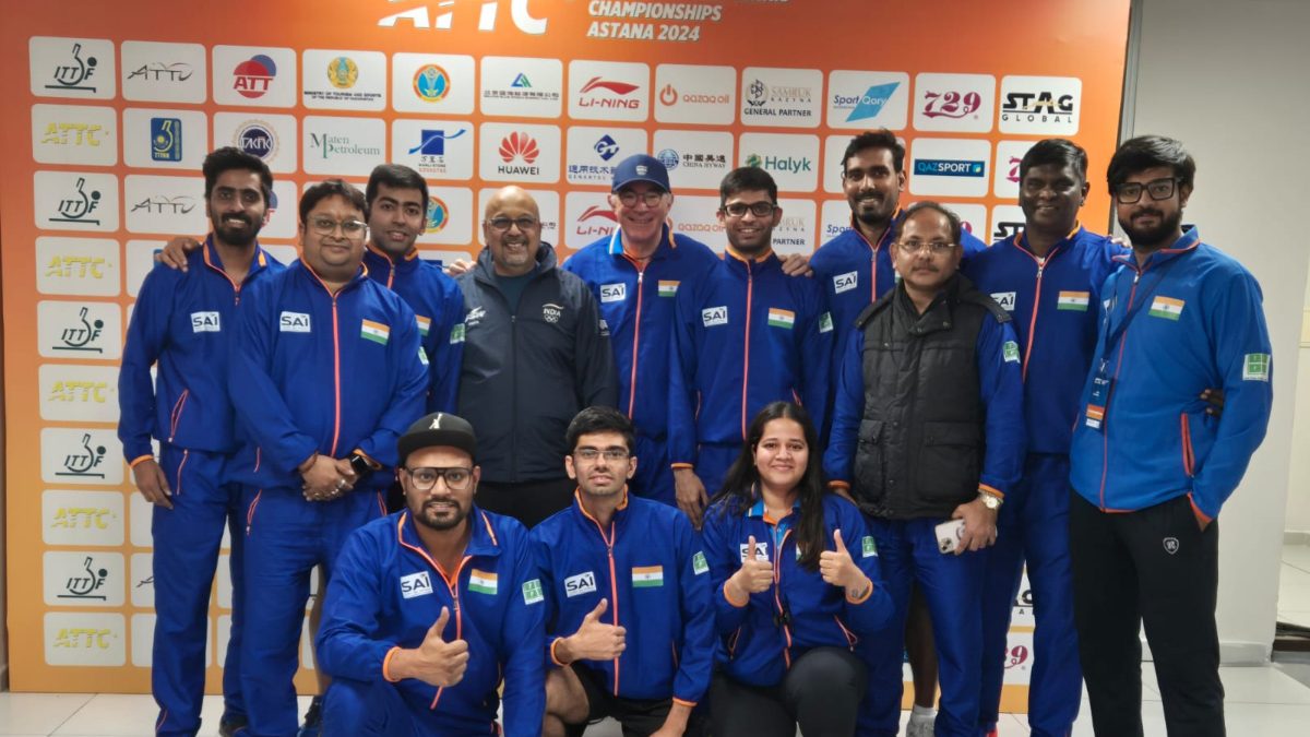 Indian men's table tennis team play Chinese Taipei in the semi-finals on Thursday. Image: SAI Indian men's table tennis team play Chinese Taipei in the semi-finals on Thursday. Image: SAI