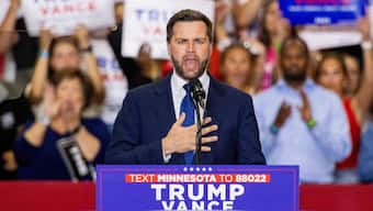 Republican presidential nominee and former US President Donald Trump's vice presidential running mate US Senator JD Vance speaks at a rally in St Cloud, Minnesota, US, July 27, 2024. File Image/Reuters