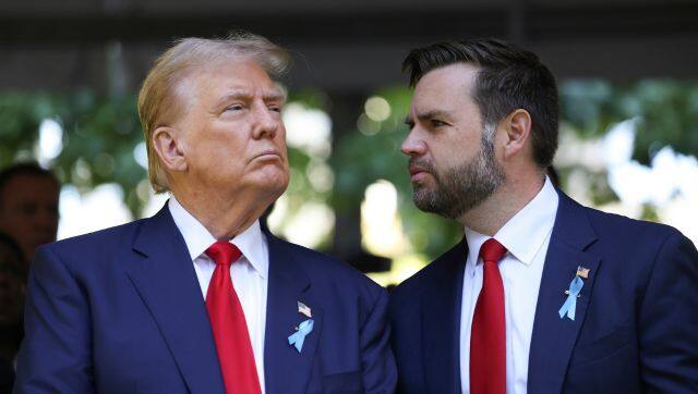Republican presidential nominee former President Donald Trump and Republican vice presidential nominee Senator JD Vance in New York. AP