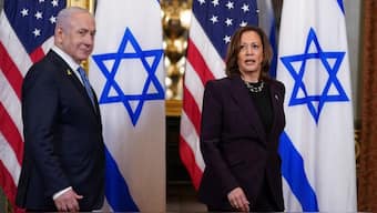 US Vice President Kamala Harris meets with Israeli Prime Minister Benjamin Netanyahu at the Eisenhower Executive Office Building on the White House grounds, in Washington, DC, US, July 25, 2024. Source: REUTERS.