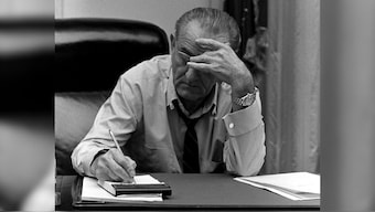US President Lyndon B Johnson in an undated photo courtesy of the Lyndon Baines Johnson Library & Museum. File Image/Lyndon Baines Johnson Library & Museum via Reuters