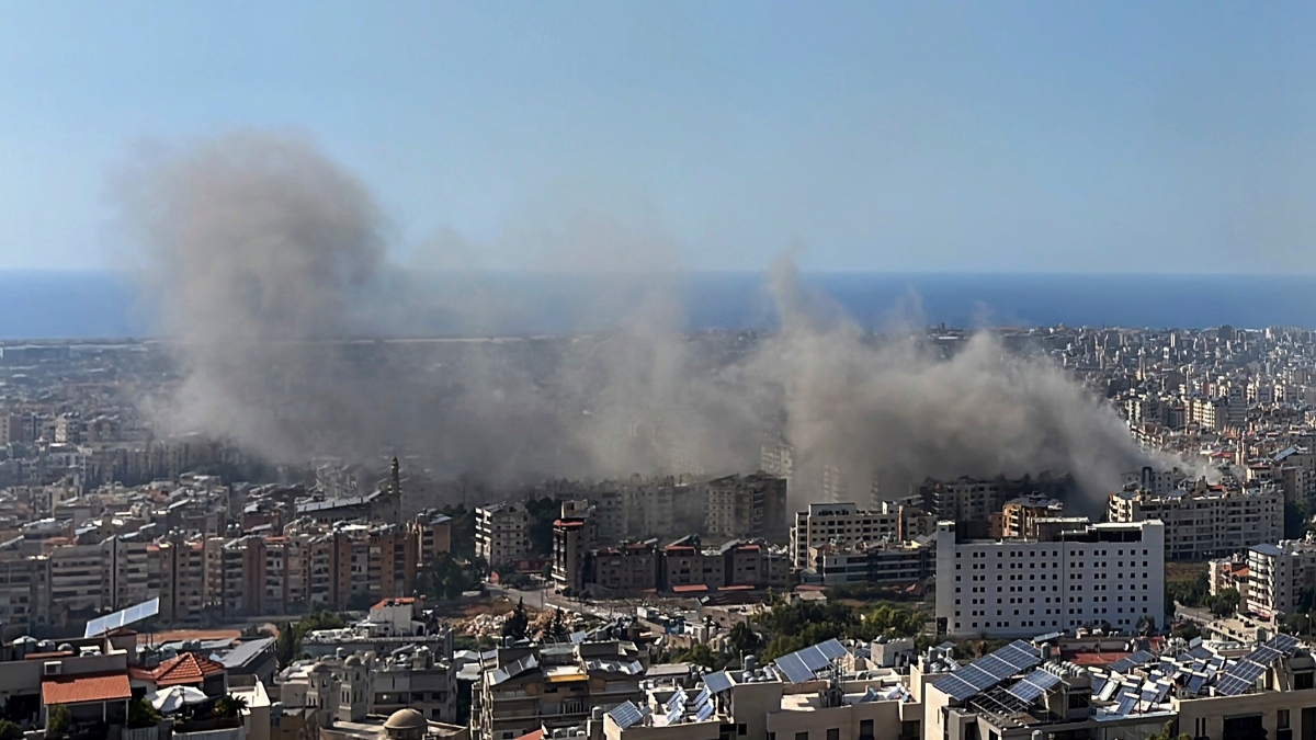 Smoke rises after Israeli airstrikes in Dahiyeh, Beirut, Lebanon, Thursday. AP Smoke rises after Israeli airstrikes in Dahiyeh, Beirut, Lebanon, Thursday. AP