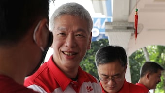Lee Hsien Yang of the Progress Singapore Party meets residents ahead of the general election in Singapore, June 30, 2020. File Image/Reuters