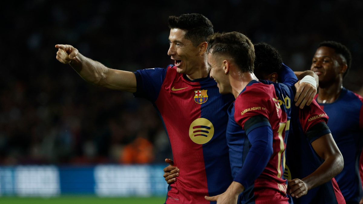 Barcelona's Robert Lewandowski has reached 12 goals in 10 La Liga matches. AP Barcelona's Robert Lewandowski has reached 12 goals in 10 La Liga matches. AP