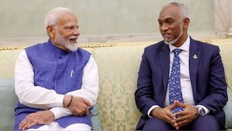 Prime Minister Narendra Modi with Maldives President Mohamed Muizzu. Source: PTI / FILE.