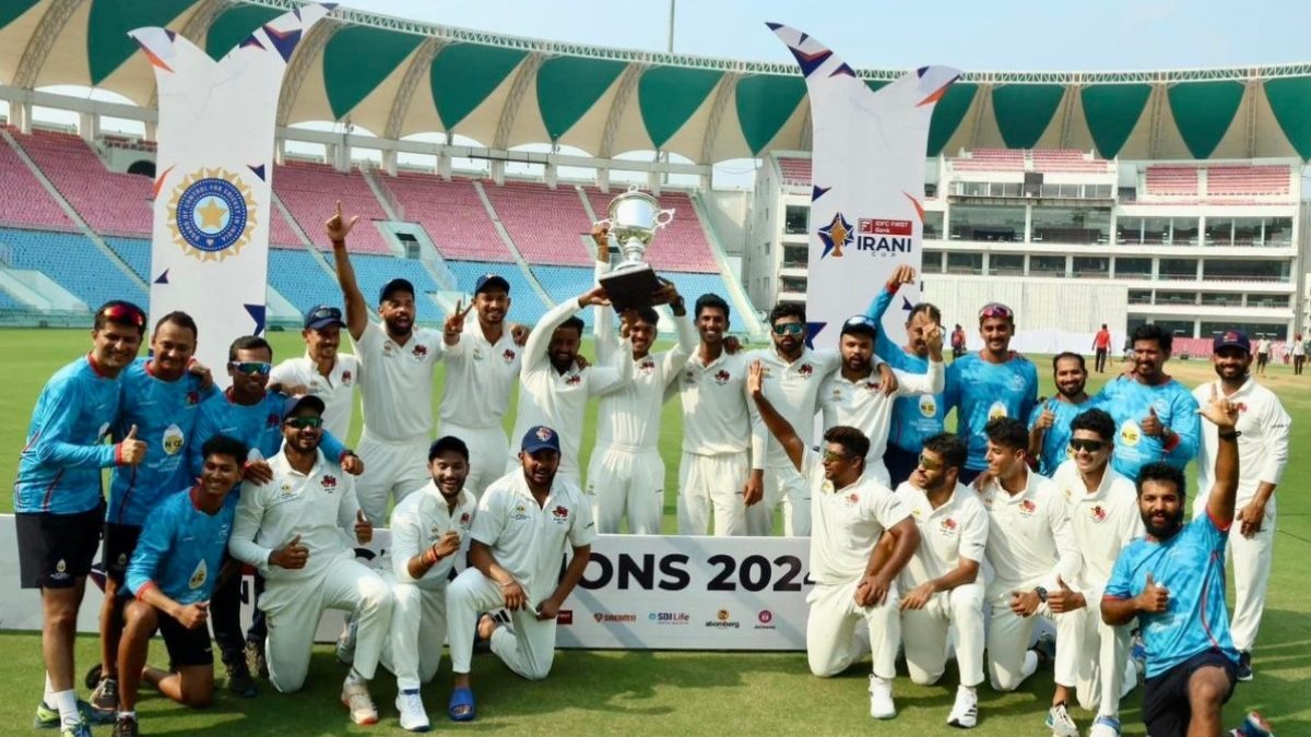 Mumbai clinched their first Irani Cup title in 27 years, bettering Rest of India on the basis of first innings lead. Image: X / @JayShah Mumbai clinched their first Irani Cup title in 27 years, bettering Rest of India on the basis of first innings lead. Image: X / @JayShah