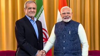 PM Narenda Modi met Iranian President Masoud Pezeshkian on the sidelines of the Brics Summit 2024 in Kazan, Russia. PTI