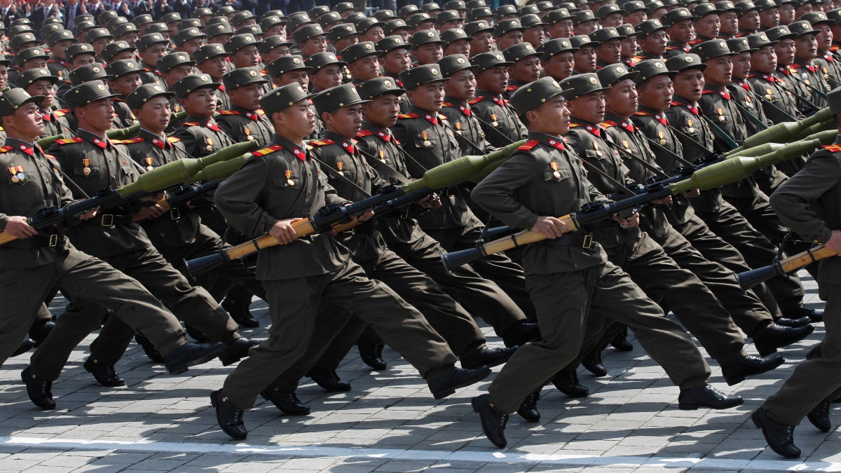 North Korean soldiers march during a mass military parade in Pyongyang's Kim Il Sung Square to celebrate 100 years since the birth of North Korean founder, Kim Il Sung on April 15, 2012. AP File North Korean soldiers march during a mass military parade in Pyongyang's Kim Il Sung Square to celebrate 100 years since the birth of North Korean founder, Kim Il Sung on April 15, 2012. AP File