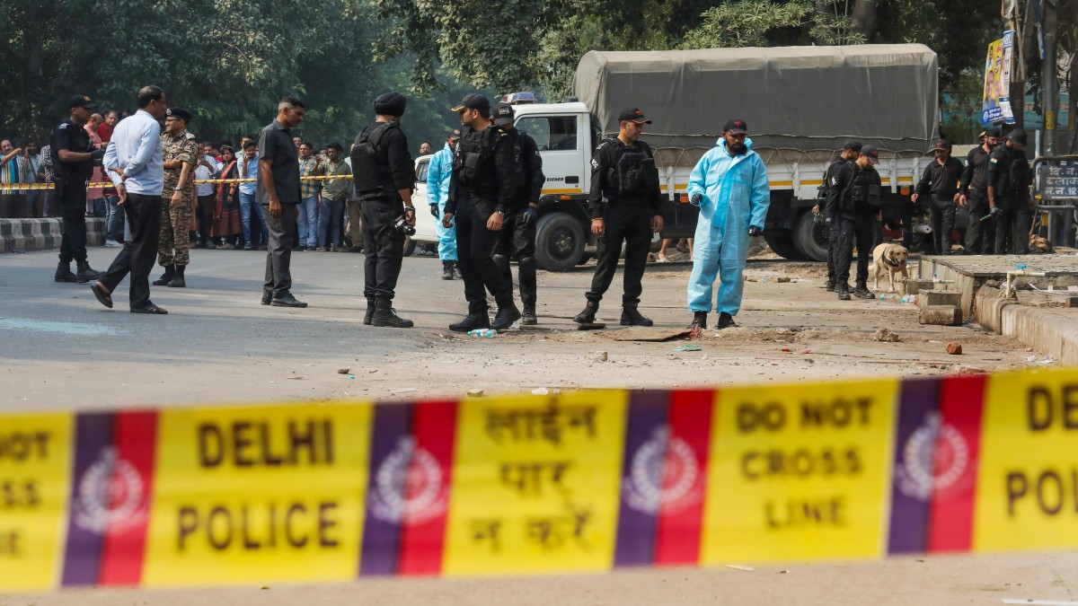 National Security Guard (NSG) personnel conduct investigation at the site after a blast was reported at Prashant Vihar, near CRPF school in Rohini area of New Delhi, Sunday, October 20, 2024. PTI National Security Guard (NSG) personnel conduct investigation at the site after a blast was reported at Prashant Vihar, near CRPF school in Rohini area of New Delhi, Sunday, October 20, 2024. PTI