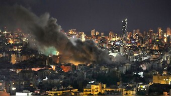 Smoke rises from Israeli airstrikes on Dahiyeh, in the southern suburb of Beirut, Lebanon, early Sunday, October 20, 2024. Image- AP