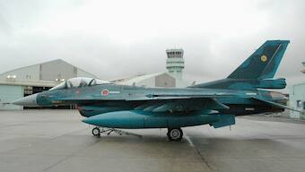 FILE - A F-2 fighter of Japan Air Self-Defense Force is seen at Tsuiki base, Fukuoka prefecture, southern Japan in March 2010.- AP